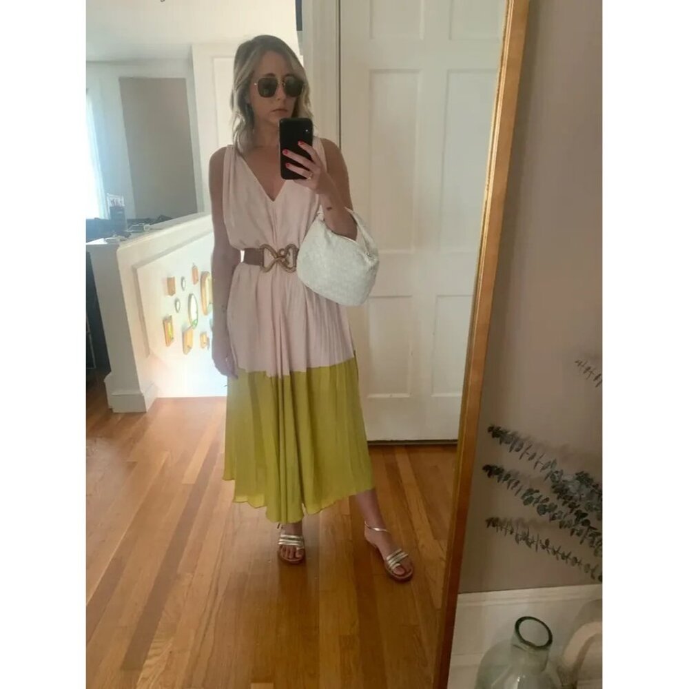 Tome Watercolor Pleated Two-Tier Dress Size S - Picture 3 of 15